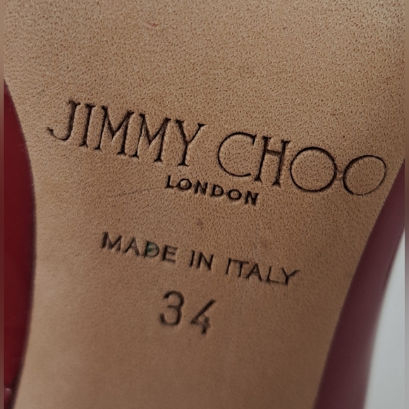 Jimmy Choo Women's Anouk Patent Red Leather Pumps 120 Italy Size 34 / 4US - Picture 2 of 16